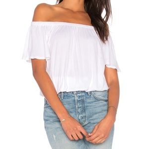 Michael Lauren off the shoulder shirt from Revolve